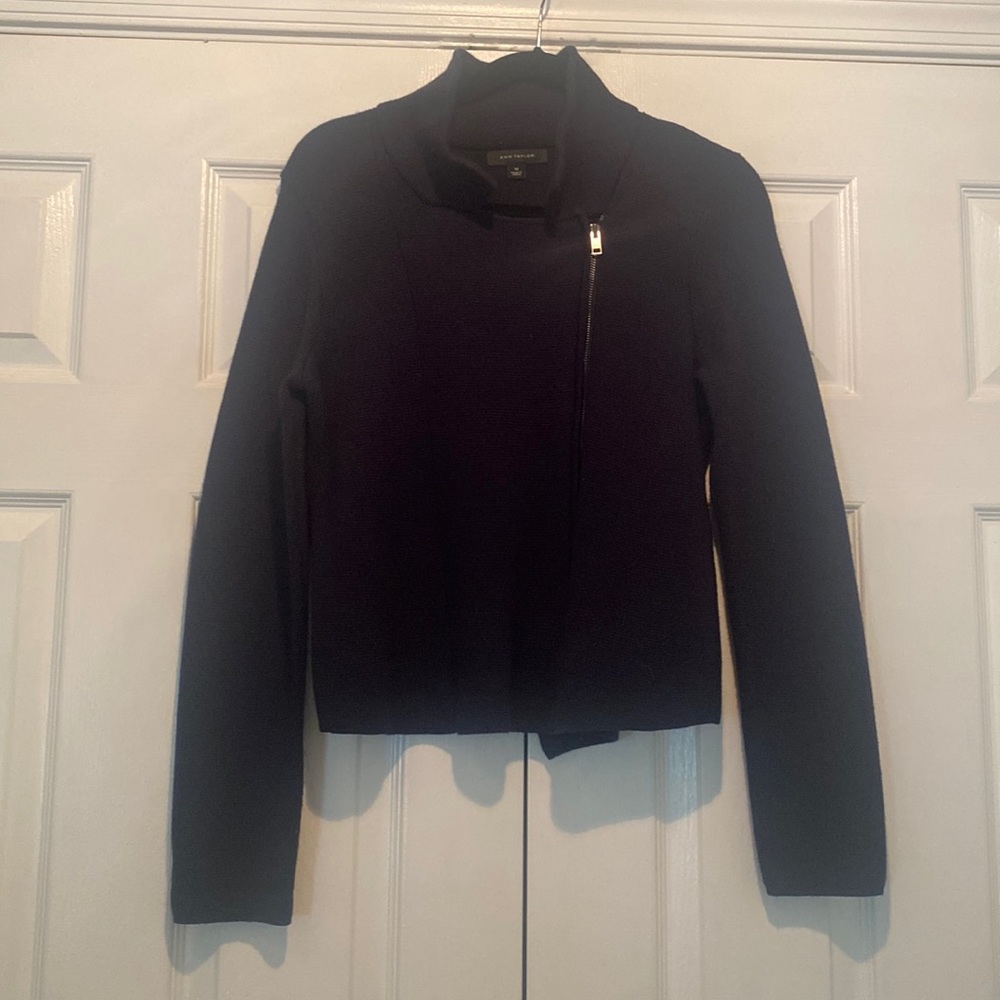 Navy Blue classic zip up sweater